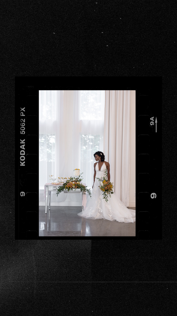 I street ballroom wedding of a black bride in ballet pointe shoes