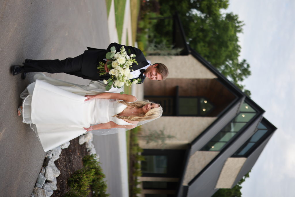 Osage House Real Wedding couple exiting the chapel
