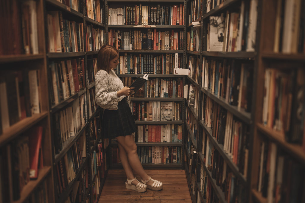 Senior Photos in a Bookstore