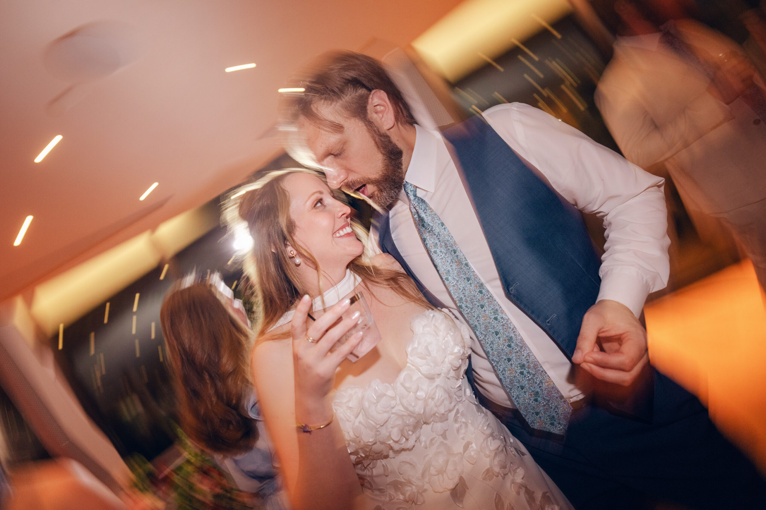 Creative motion blur wedding dance photo at Bentonville Arkansas reception