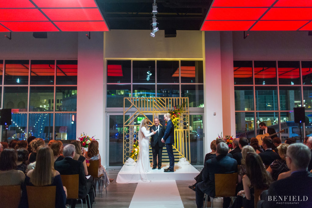 the ceremony at the gallery event space in kansas city in the power and light district on new years eve.