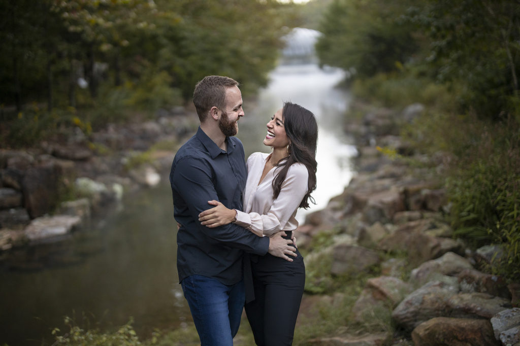 Fall couple portraits at Crystal Bridges