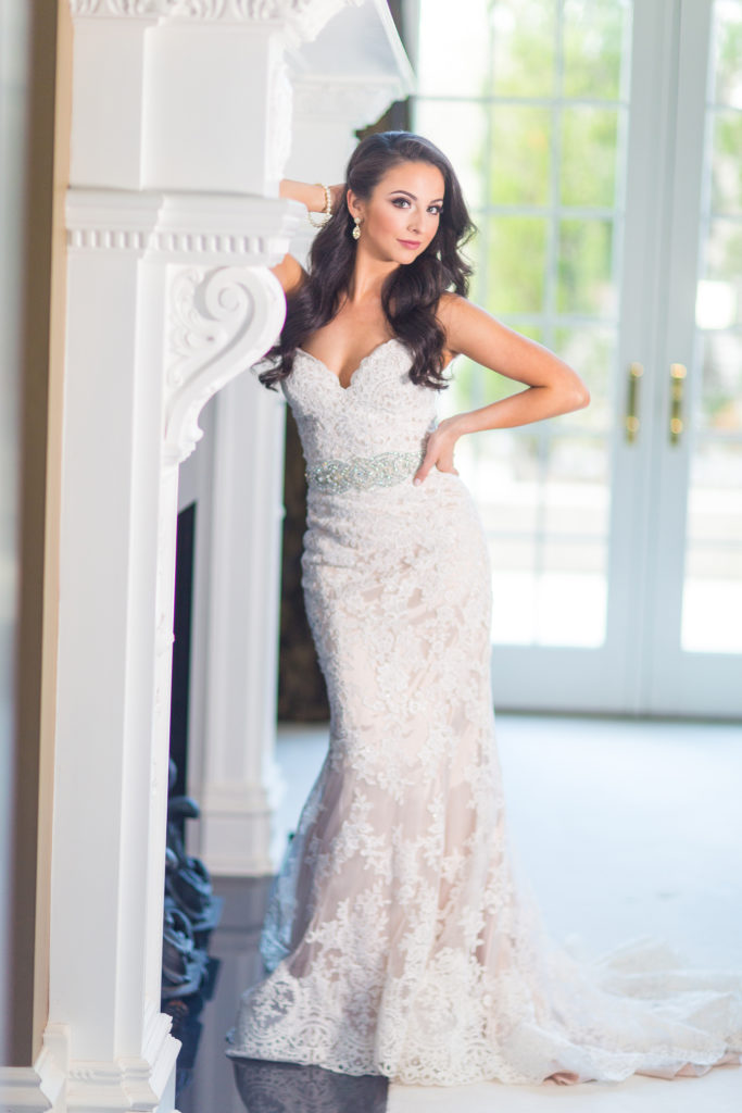 Abby wore a designer gown with a sweetheart neckline in this Best Bridal Portrait nominee.