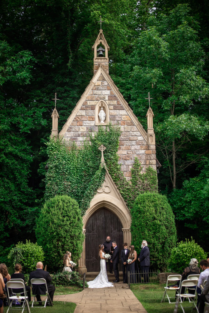 Ceremony at this Wedding at St Catherine's Chapel