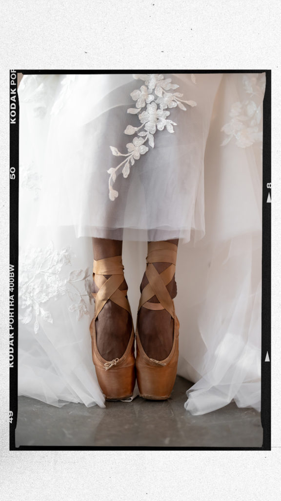 bride in ballet slippers