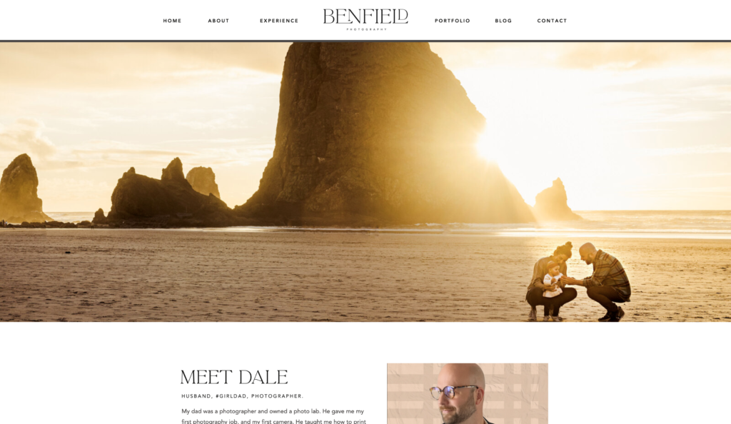 Benfield Photography website screenshot