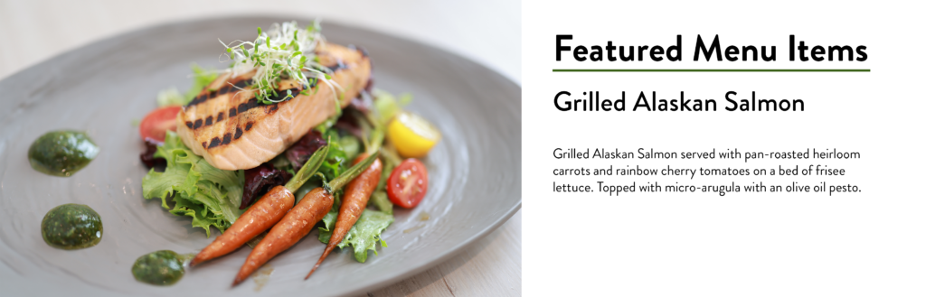 Fine Dining Food Photography featuring grilled alaskan salmon
