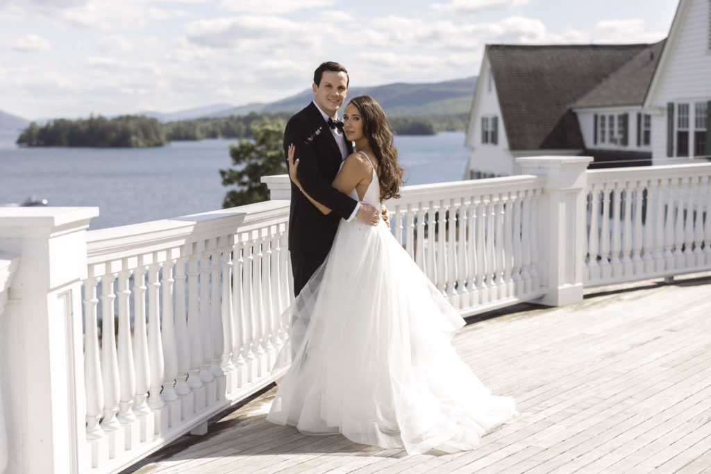 Couple on top of the Sagamore wedding venue in NY. The planner wrote positive Benfield Photography reviews for Dale's work after the wedding.