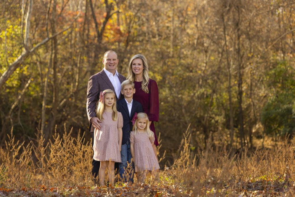 NWA Fall Family Photos during morning golden hour