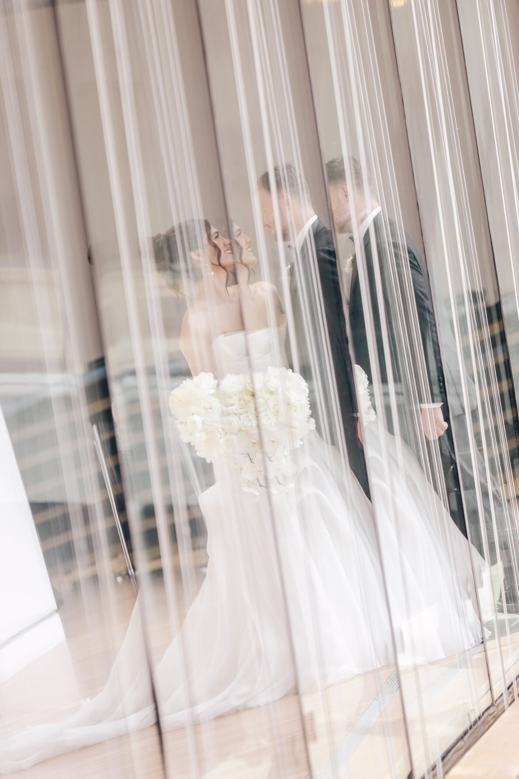 Crystal Bridges wedding and reception sneak peek portrait that is more like art than a wedding portrait.