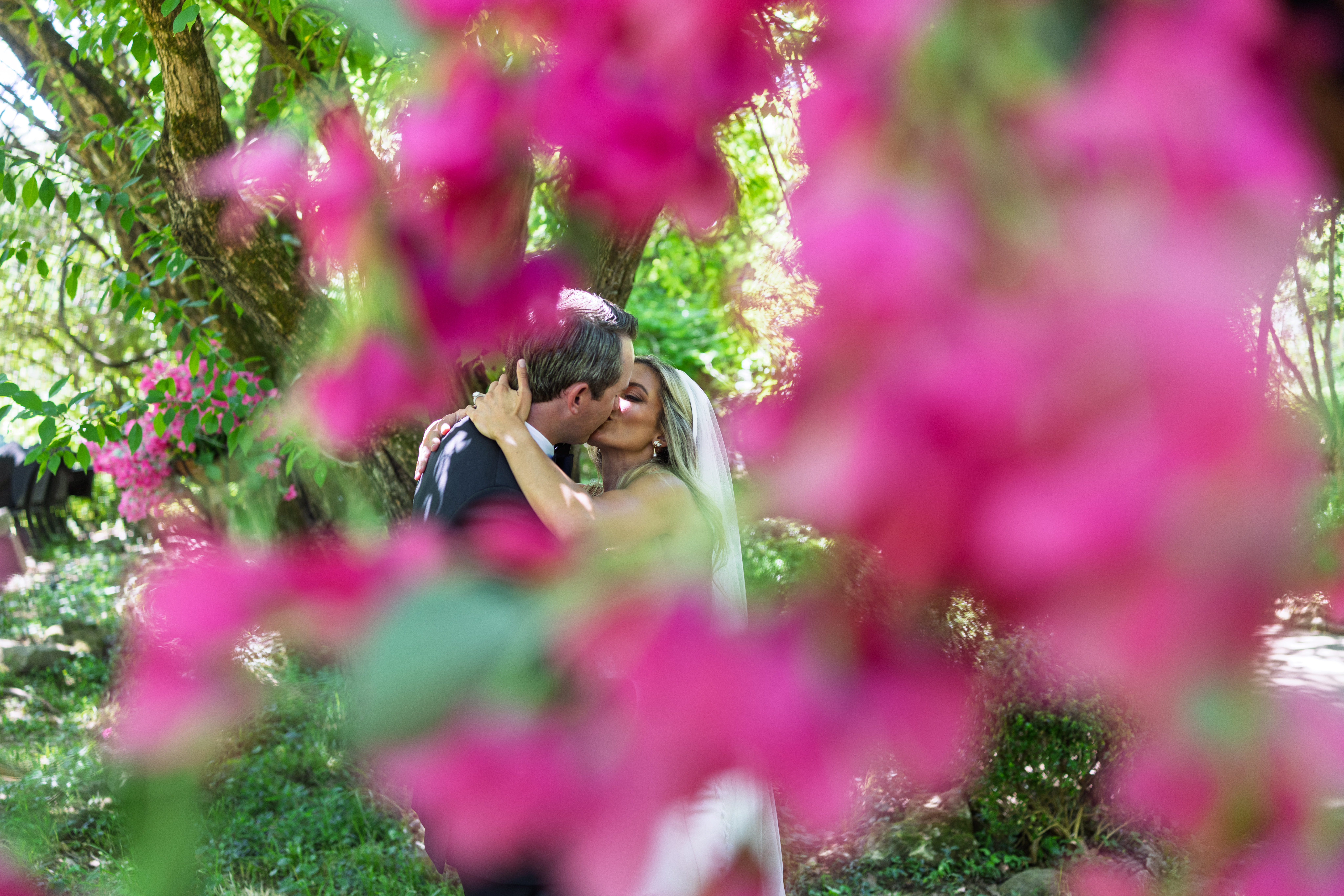 Artistic wedding portrait at St. Catherine’s at Bell Gable chapel